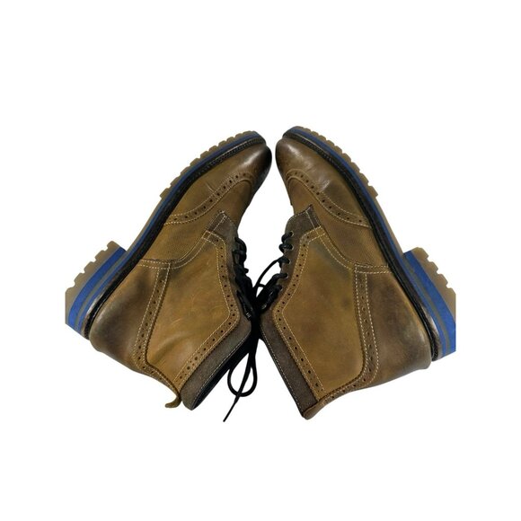 Johnston Murphy J&M  Mens Ankle Boots Size 11 M Brown Leather Wingtip Broque